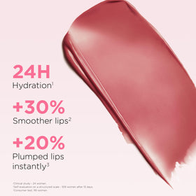 Clarins Lip Oil Balm application shot demonstrates easy, precise lip nourishment.