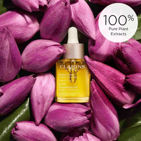Clarins Lotus Face Oil Treatment hazelnut oil softens skin