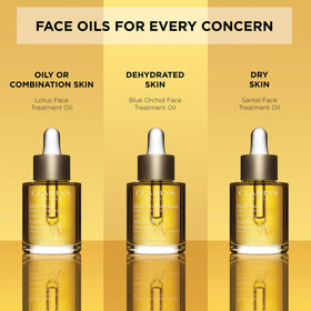 Clarins Lotus Face Oil Treatment premium packaging