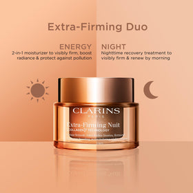 Clarins niacinamide ingredient graphic highlighting even skin tone and barrier support.