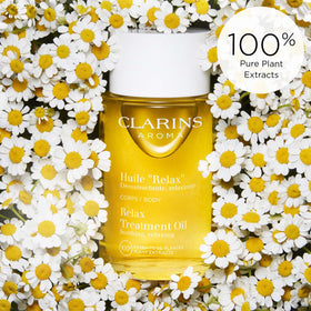 Clarins Relax Body Treatment Oil aroma blend to emphasize soothing scent