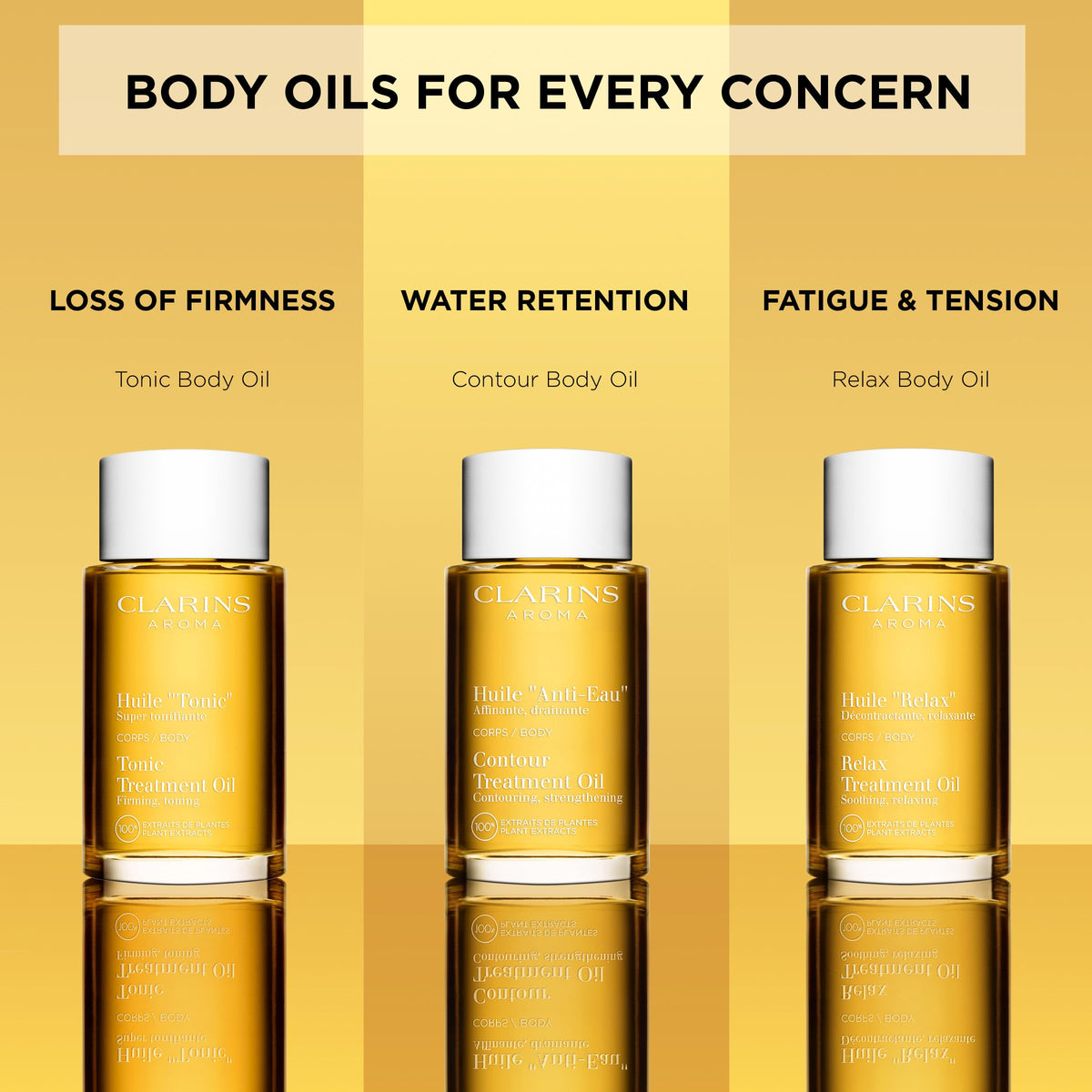 Clarins Relax Body Treatment Oil dispense shot illustrating controlled release