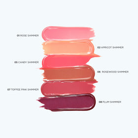 Clarins shea butter and Vitamin F nourish lips.
