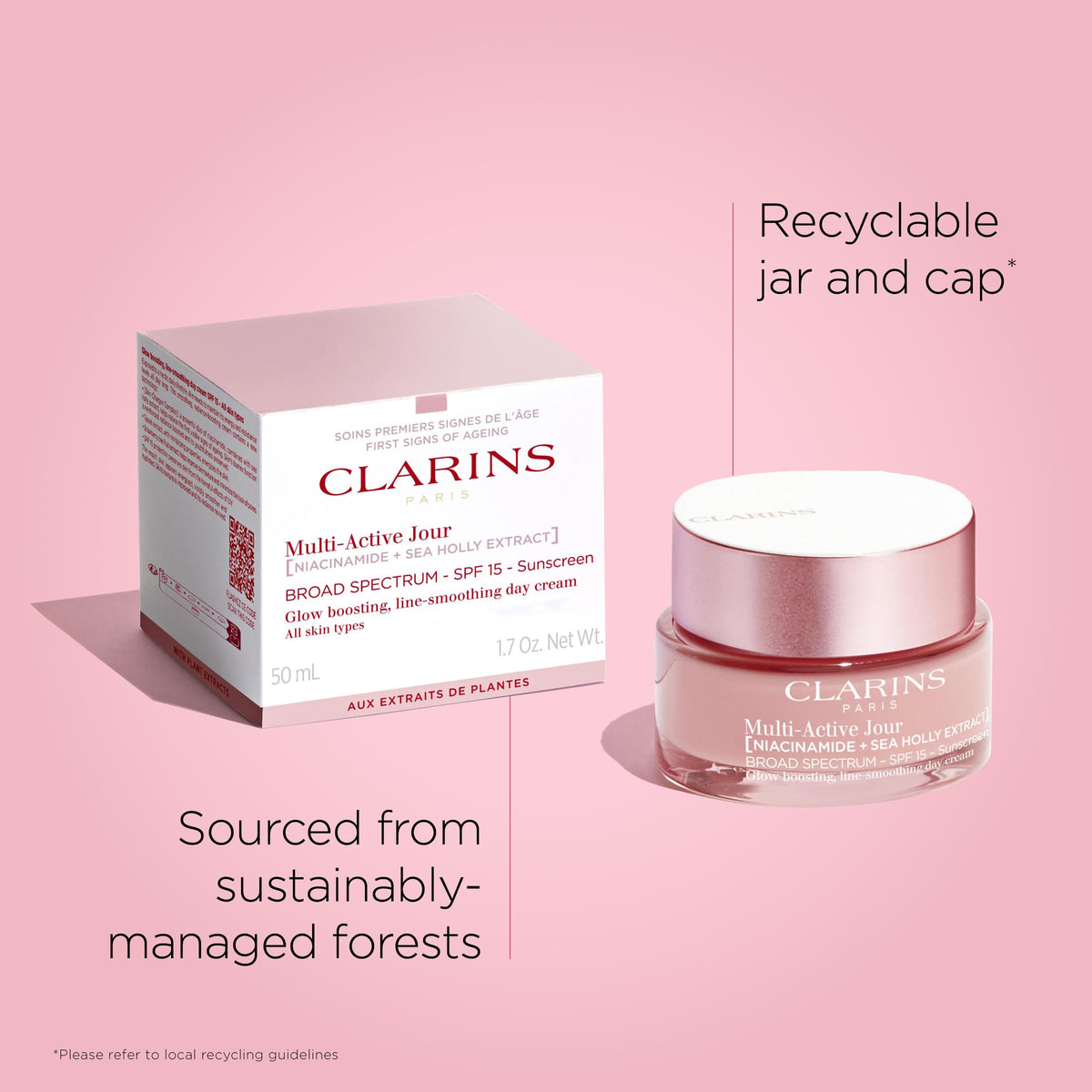 Clarins Skin tone evenness after use indicating a more balanced complexion.