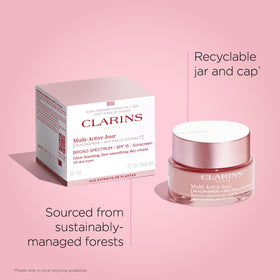 Clarins Skin tone evenness after use indicating a more balanced complexion.