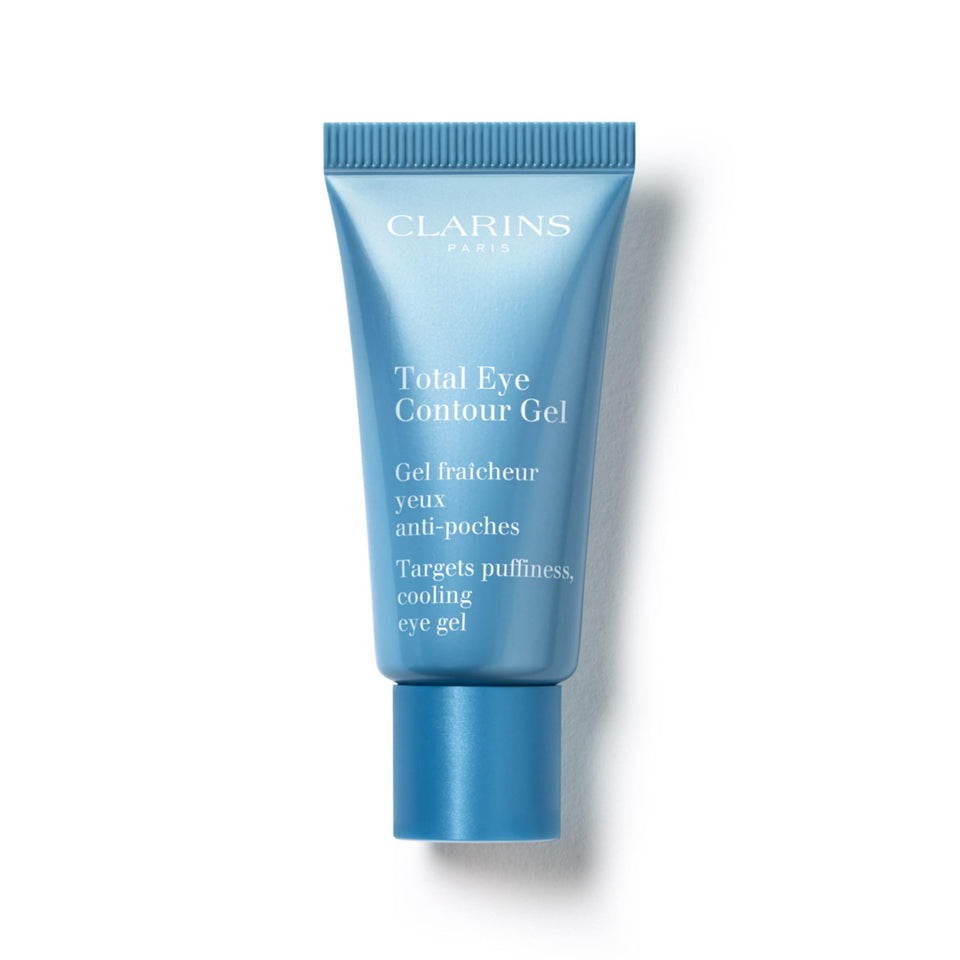 Clarins Total Eye Contour Gel packaging for easy daily use.