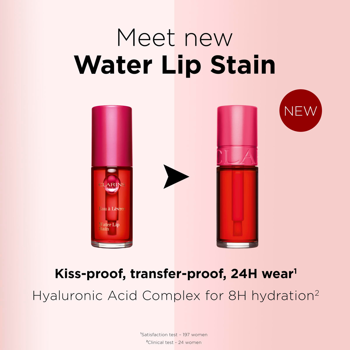 Clarins Water Lip Stain hydration feel emphasizes comfortable breathable wear.