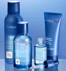 ClarinsMEN Bison Grass and Gymnema extracts energize skin during grooming.