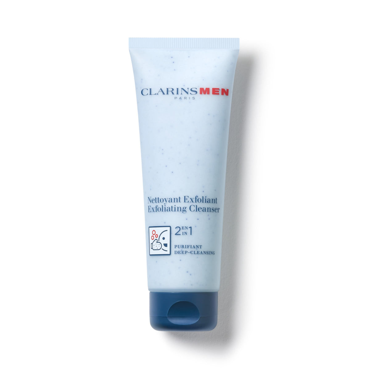 ClarinsMen Exfoliator Cleanser bottle with pump for easy daily use.