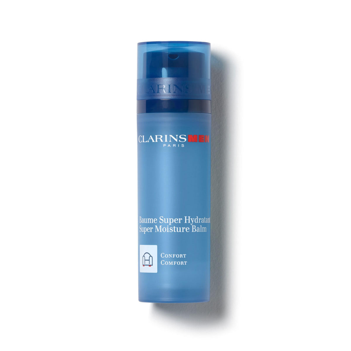 ClarinsMen Super Moisture Balm tube close-up showing deep hydration for post-sport recovery