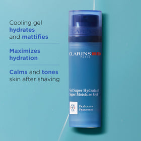 Clarins CLARINSMEN Super Moisture Gel cooling on skin during application