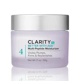 ClarityRx Better With Age bottle close-up highlighting peptide-powered firming