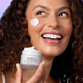 ClarityRx Better With Age peptide-ceramide blend applied to skin for hydration