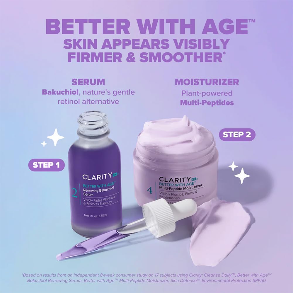 Natural color and light scent enhance a soothing skincare ritual with ClarityRx serum