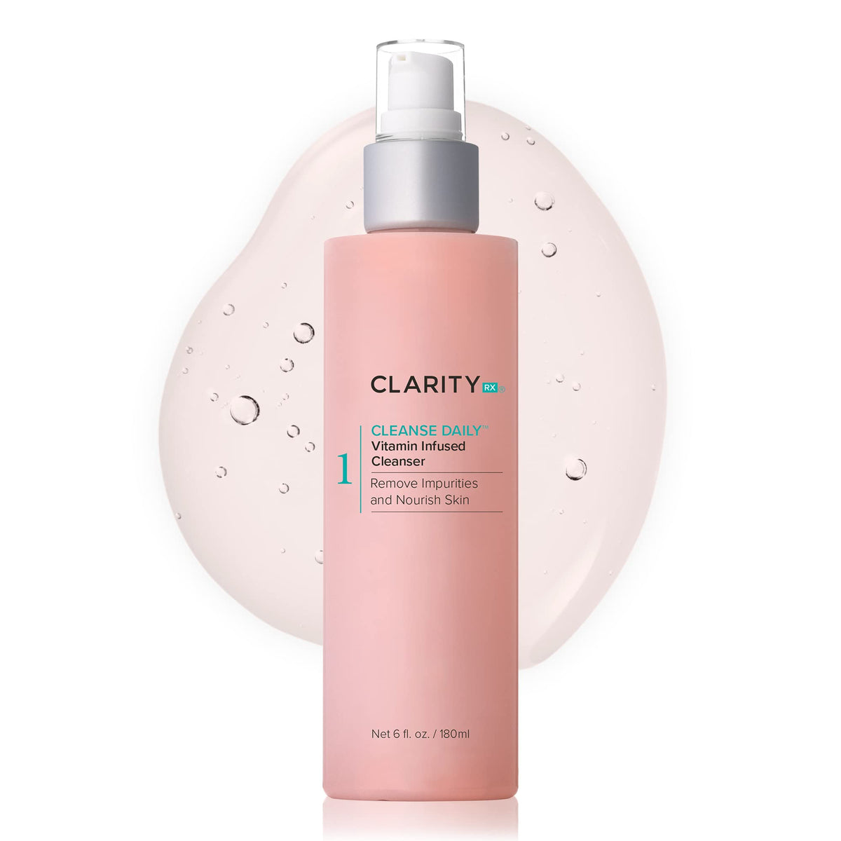 ClarityRx Cleanse Daily Face Wash bottle shown for gentle daily cleansing across skin types