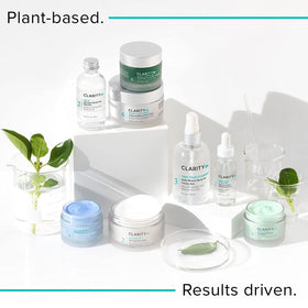 ClarityRx Down + Dirty bottle with foam signaling refreshed skin.