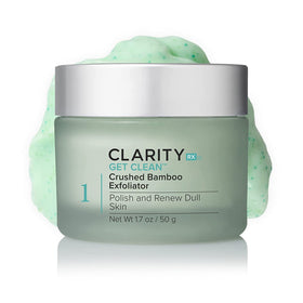 ClarityRx Get Clean exfoliating face wash bamboo scrub for brighter skin.
