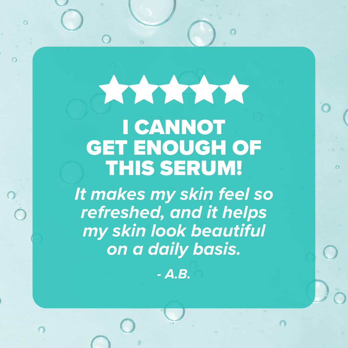 ClarityRx serum texture spread on hand for lightweight, non-sticky hydration.