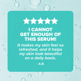 ClarityRx serum texture spread on hand for lightweight, non-sticky hydration.
