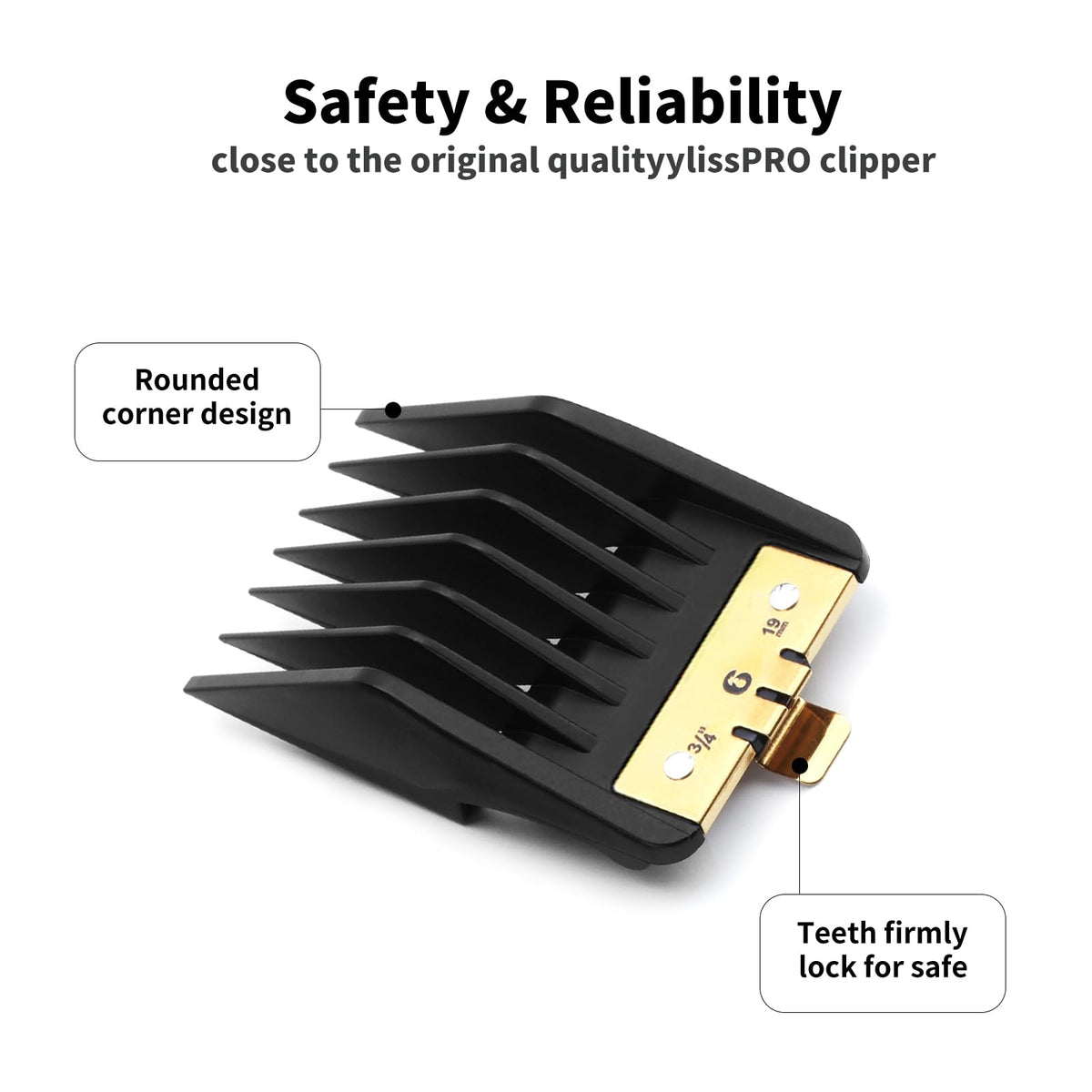 Clasura 8-pack clipper guards for 3/8 inch length; versatile bulk cuts