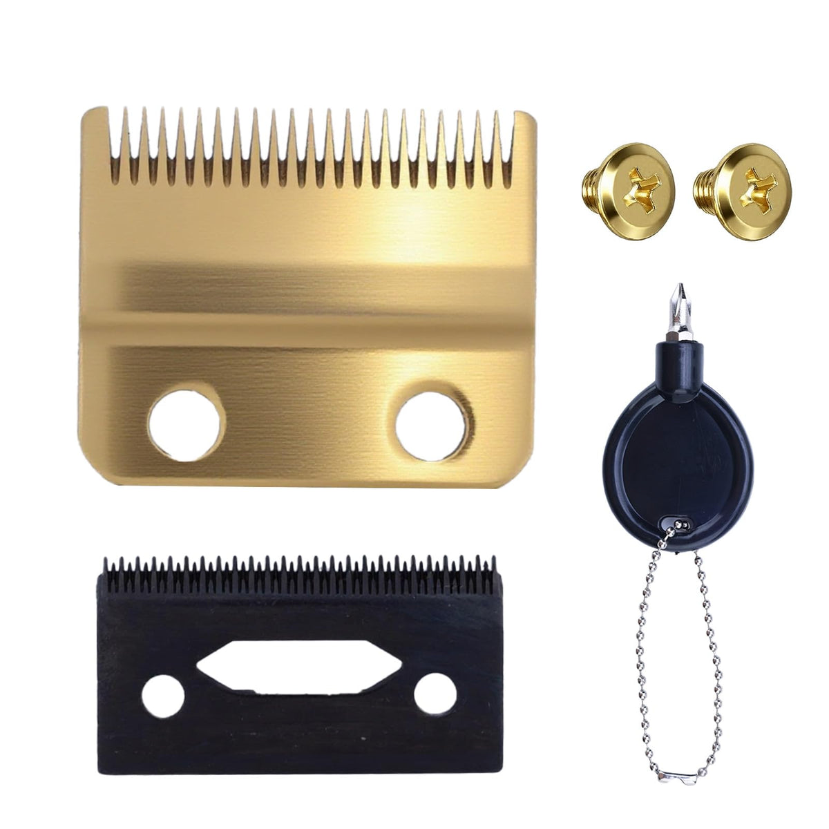 Clasura professional 2-hole stagger tooth gold blade set enables precise, cooler cutting.