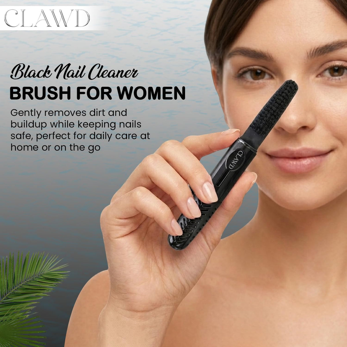 CLAWD manicure safe cleaning brush helps maintain tidy nails between manicures.