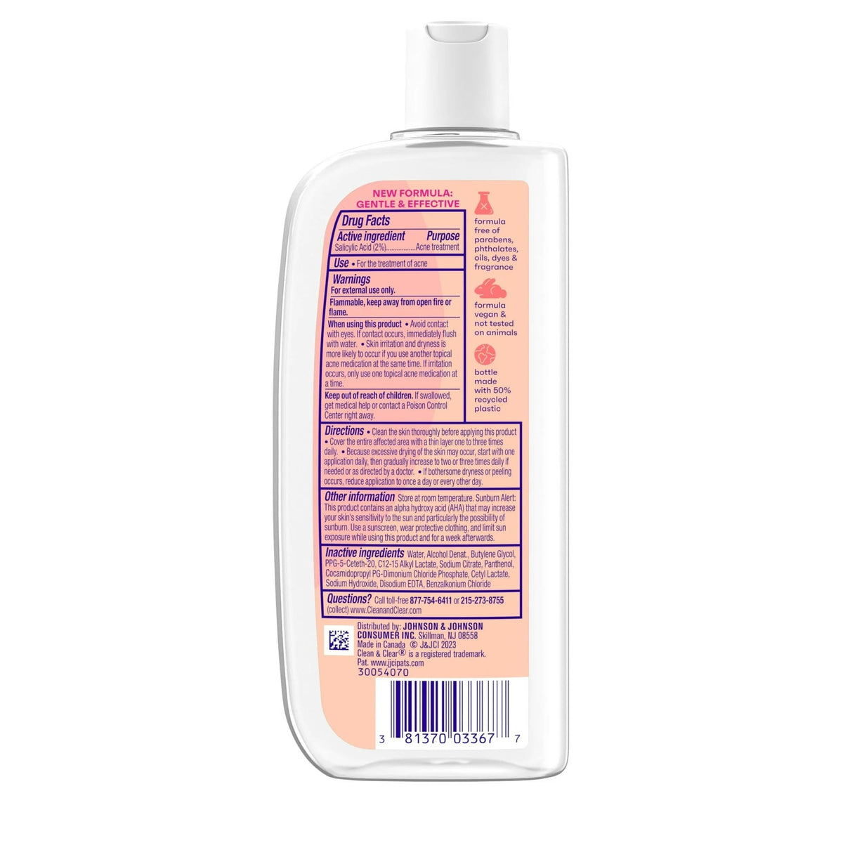 Clean & Clear Deep Cleaning Toner close-up on face showing refreshed skin.