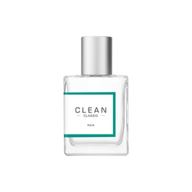 CLEAN CLASSIC Rain bottle shot highlighting dewy notes for everyday wear