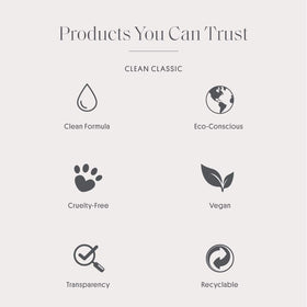 CLEAN Classic Warm Cotton packaging highlights eco-conscious cruelty-free promise
