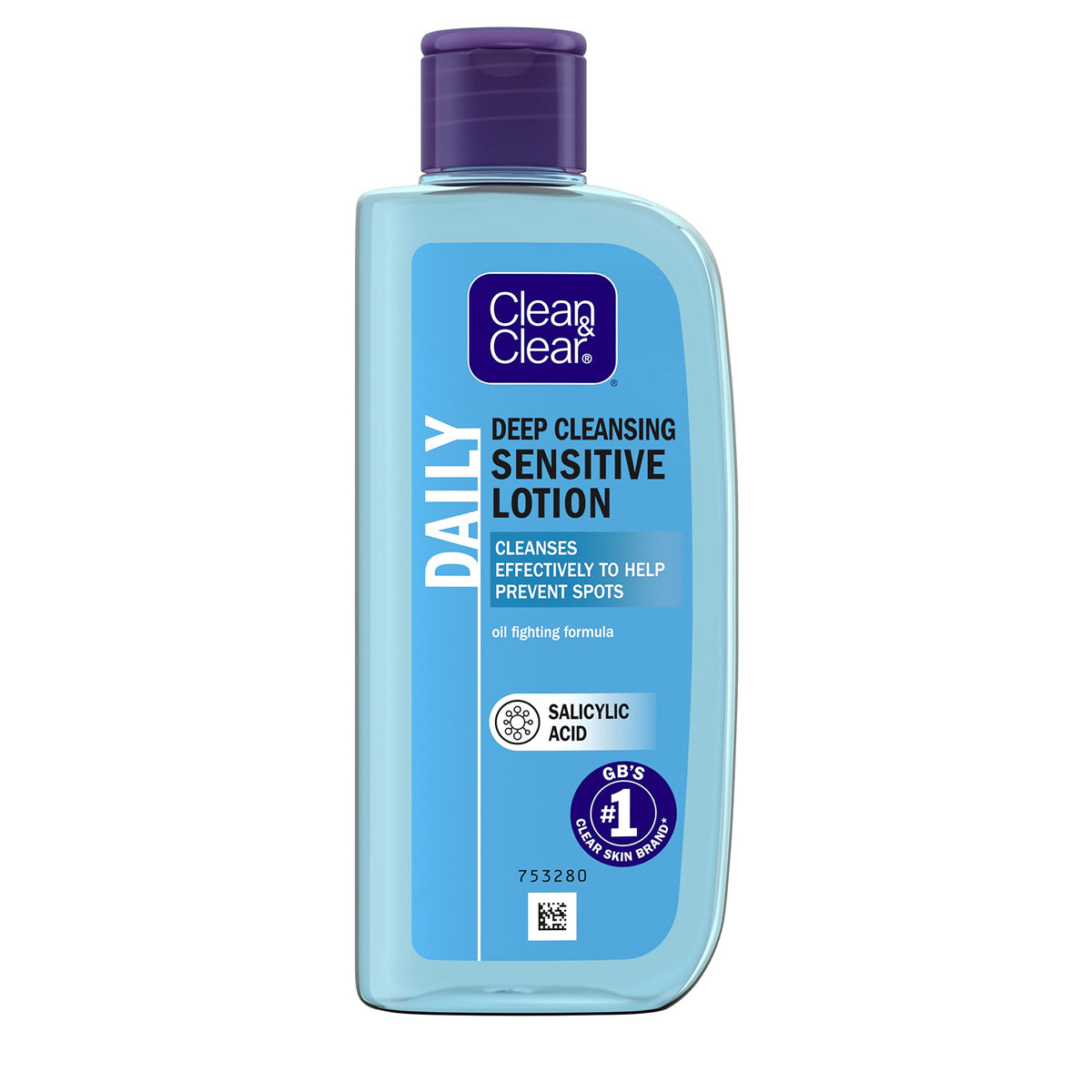 Clean & Clear Deep Cleansing Lotion Sensitive bottle for gentle daily cleansing on skin