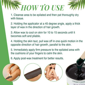 Clean + Easy Acai Berry Hard Wax soothing skin after waxing.