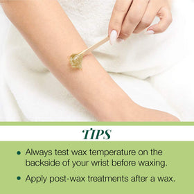 Clean + Easy Azulene soft wax aftercare for calm, post-wax skin.