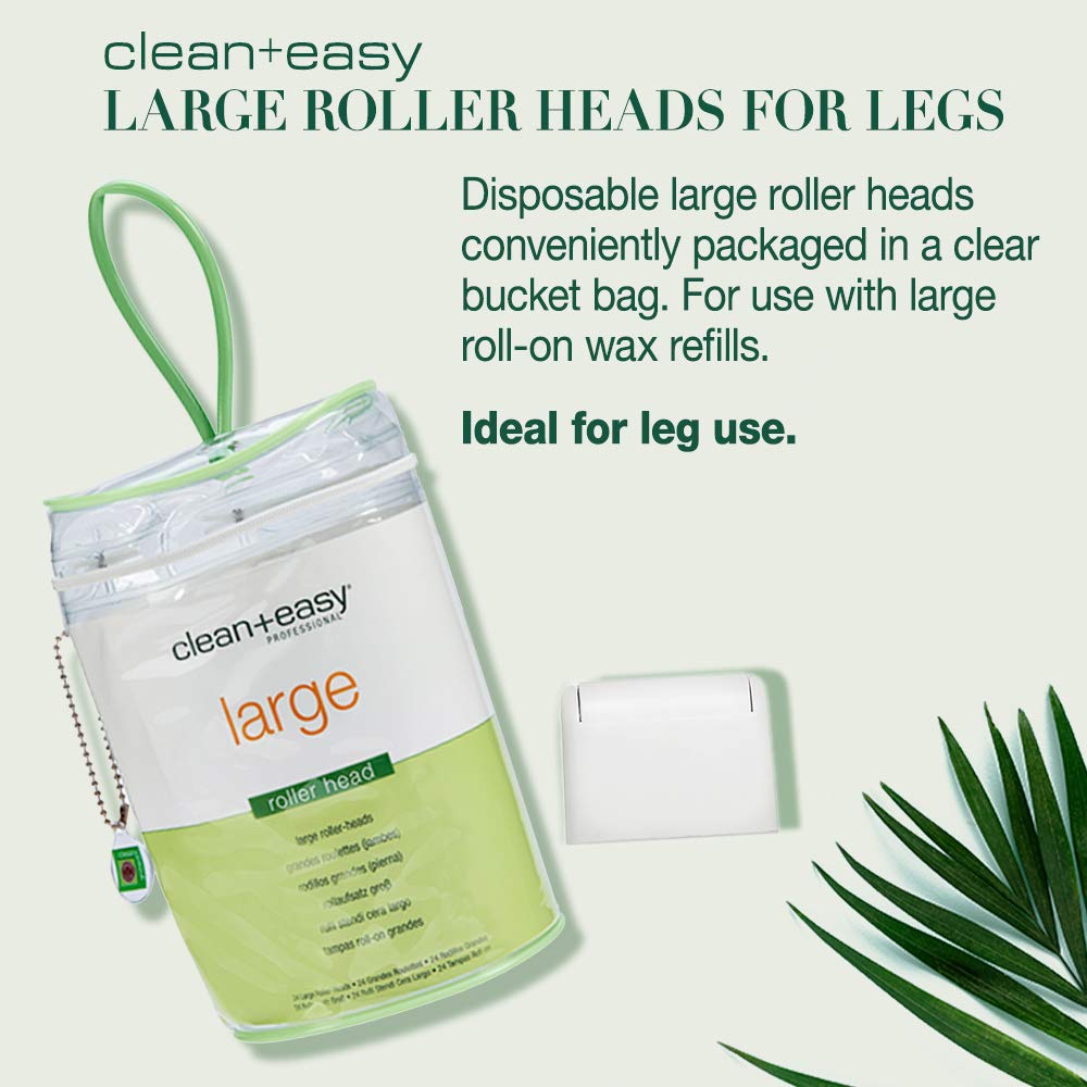 Clean + Easy large wax roller heads used on legs for speed.