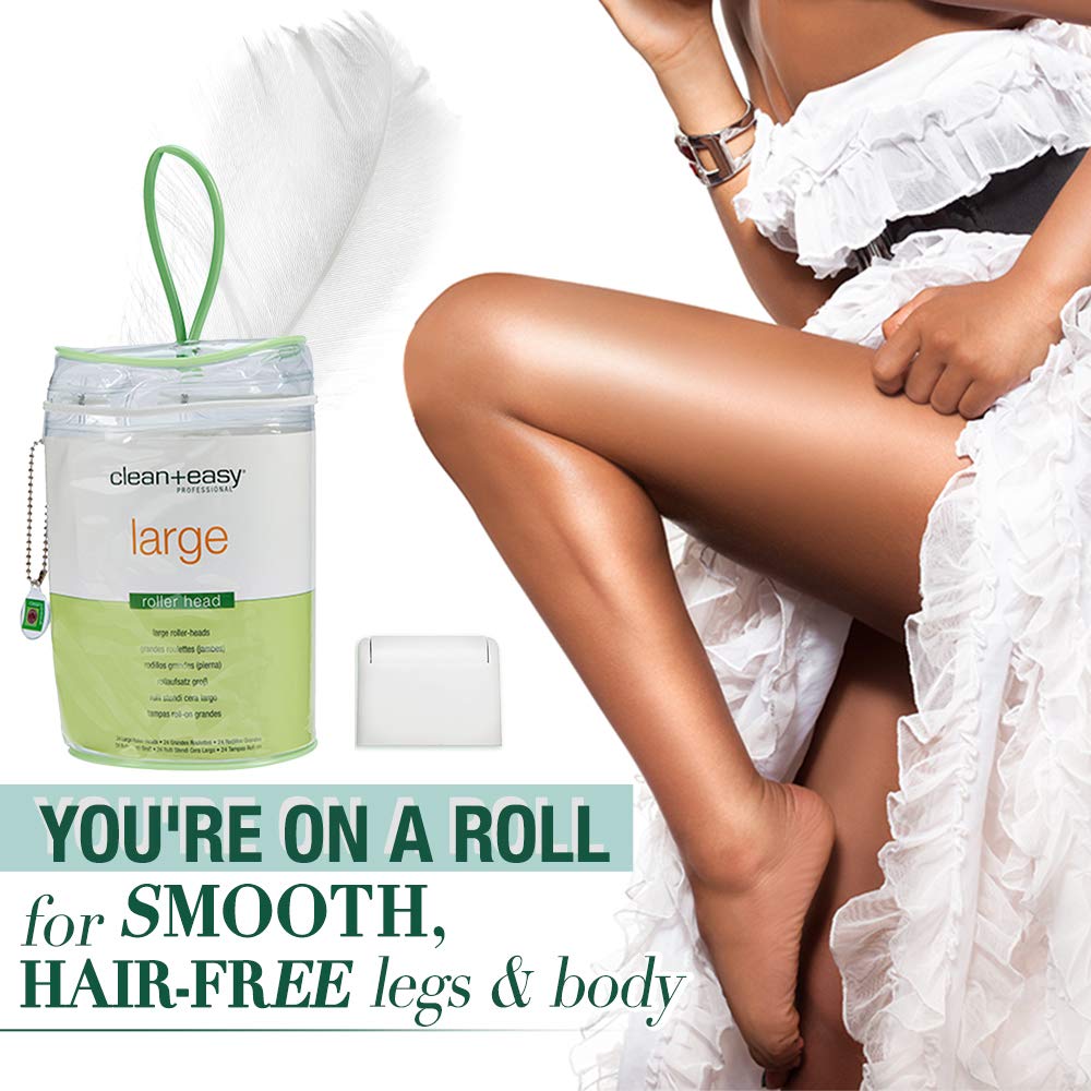 Clean + Easy roll-on wax heads in use for precise application.