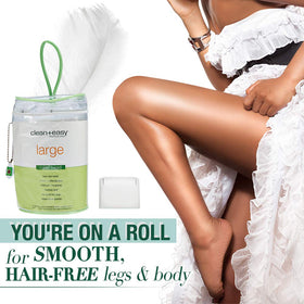 Clean + Easy roll-on wax heads in use for precise application.