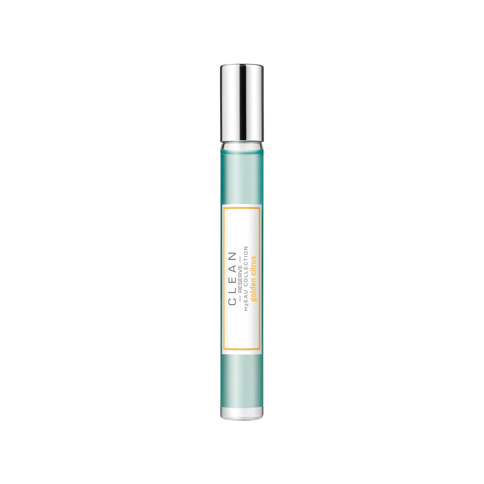 CLEAN H2EAU Golden Citrus bottle for daytime freshness.