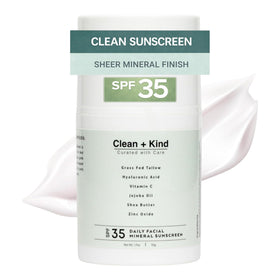 Clean Kind Daily Face Sunscreen SPF 35 bottle pump for easy, portable protection
