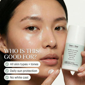 Clean Kind Daily Face Sunscreen SPF 35 outdoors during sunny activities