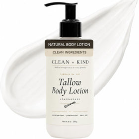 Clean + Kind Daily Moisturizing Lotion bottle delivering deep hydration for dry skin.
