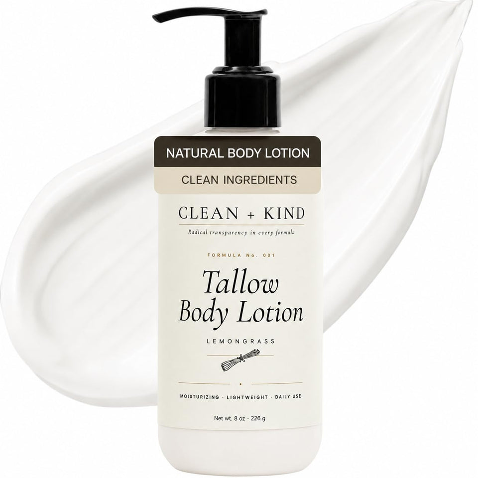 Clean + Kind Daily Moisturizing Lotion bottle delivering deep hydration for dry skin.