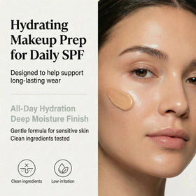 Clean + Kind sunscreen used under makeup for a smooth base and protection.