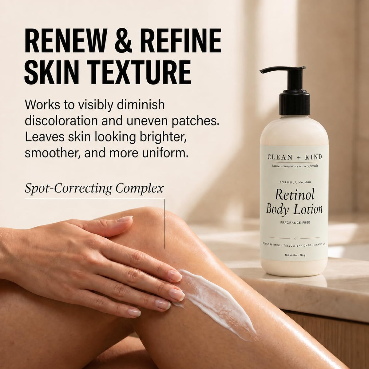 Grass-fed tallow and organic shea butter provide deep nourishment.