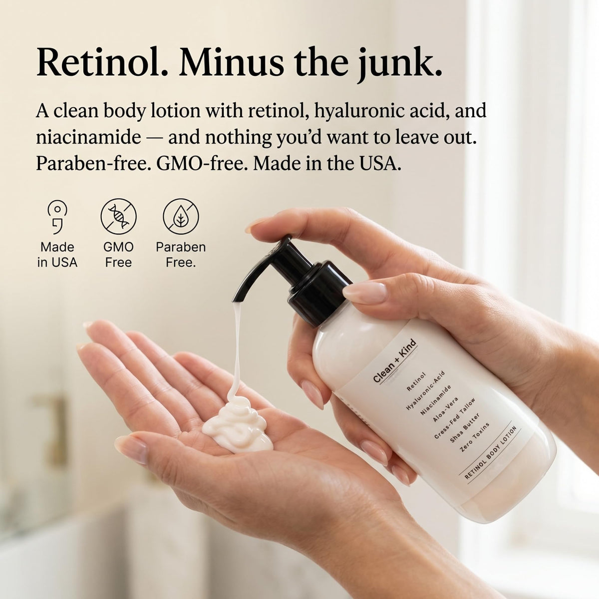 Clean + Kind USA made cruelty free skincare you can trust.