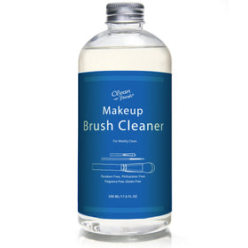 Clean-n-Fresh 17.6oz makeup brush cleaner bottle for deep cleaning brushes.