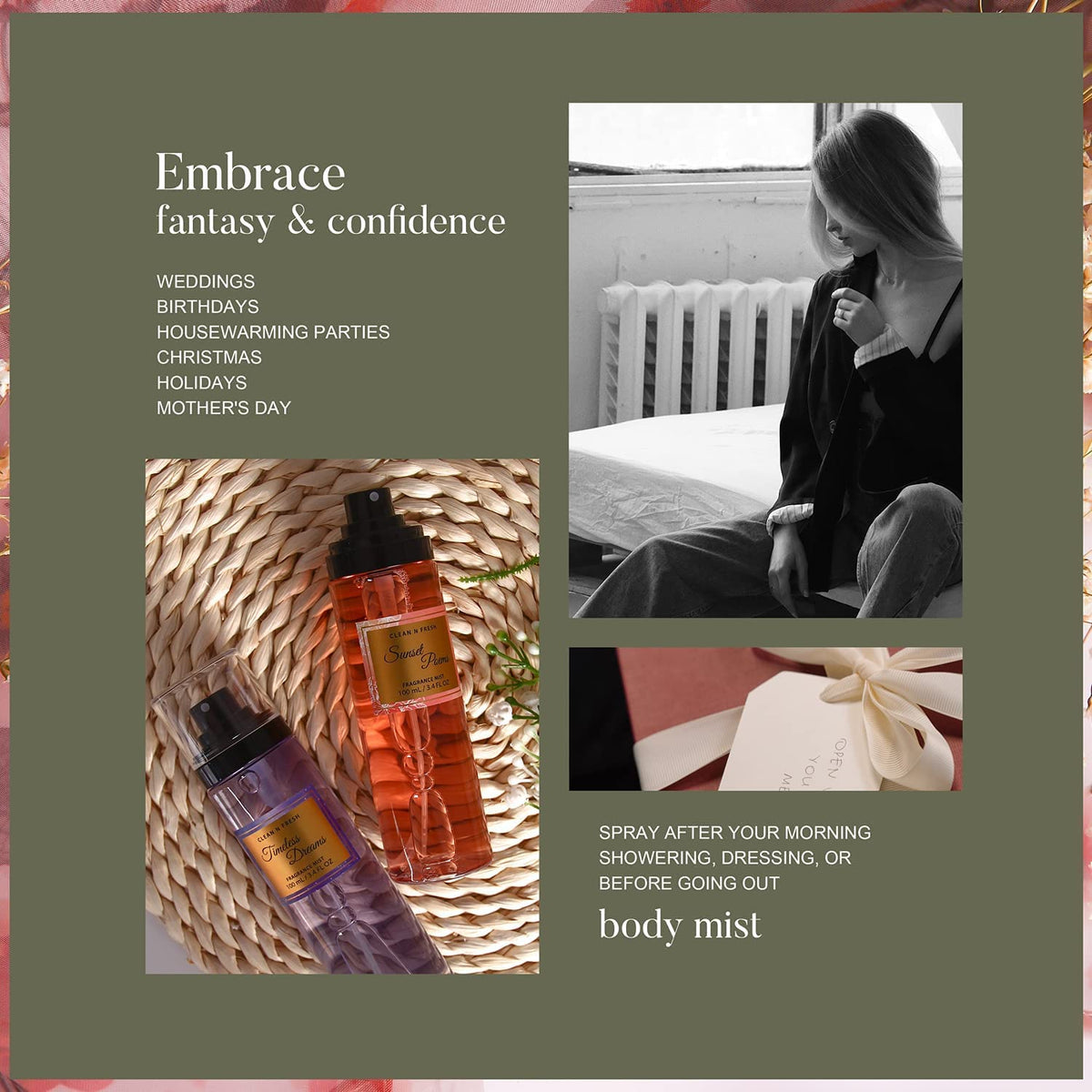 Clean-n-Fresh mist application spray on skin for smooth fragrance
