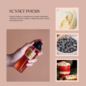 Clean-n-Fresh Sunset Poems bottle cap detail on warm evening scent