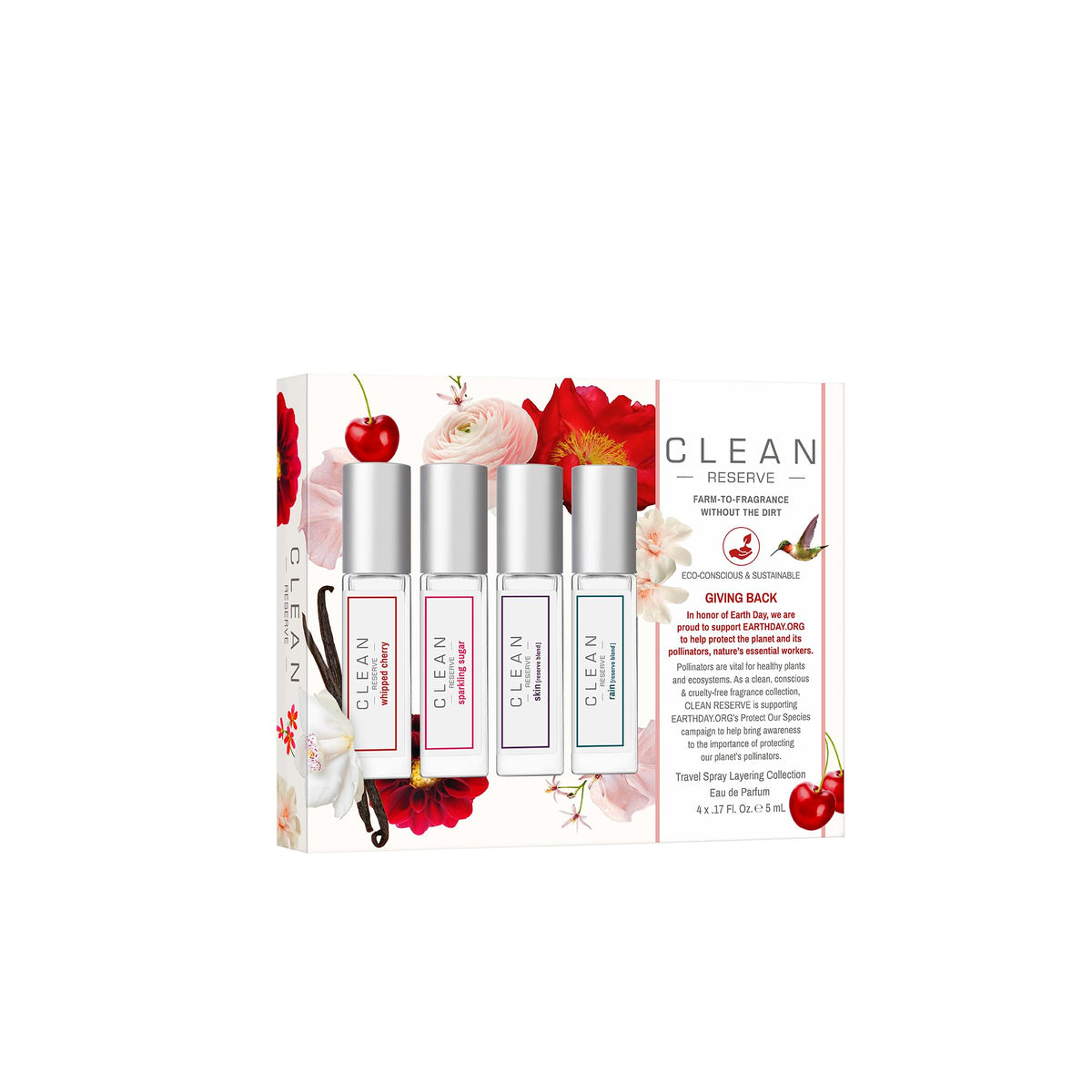 CLEAN RESERVE Whipped Cherry travel spray bottle for on-the-go fragrance.