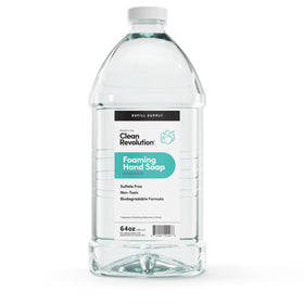 Clean Revolution foaming hand soap refill container ready-to-use for easier refills and less plastic waste.