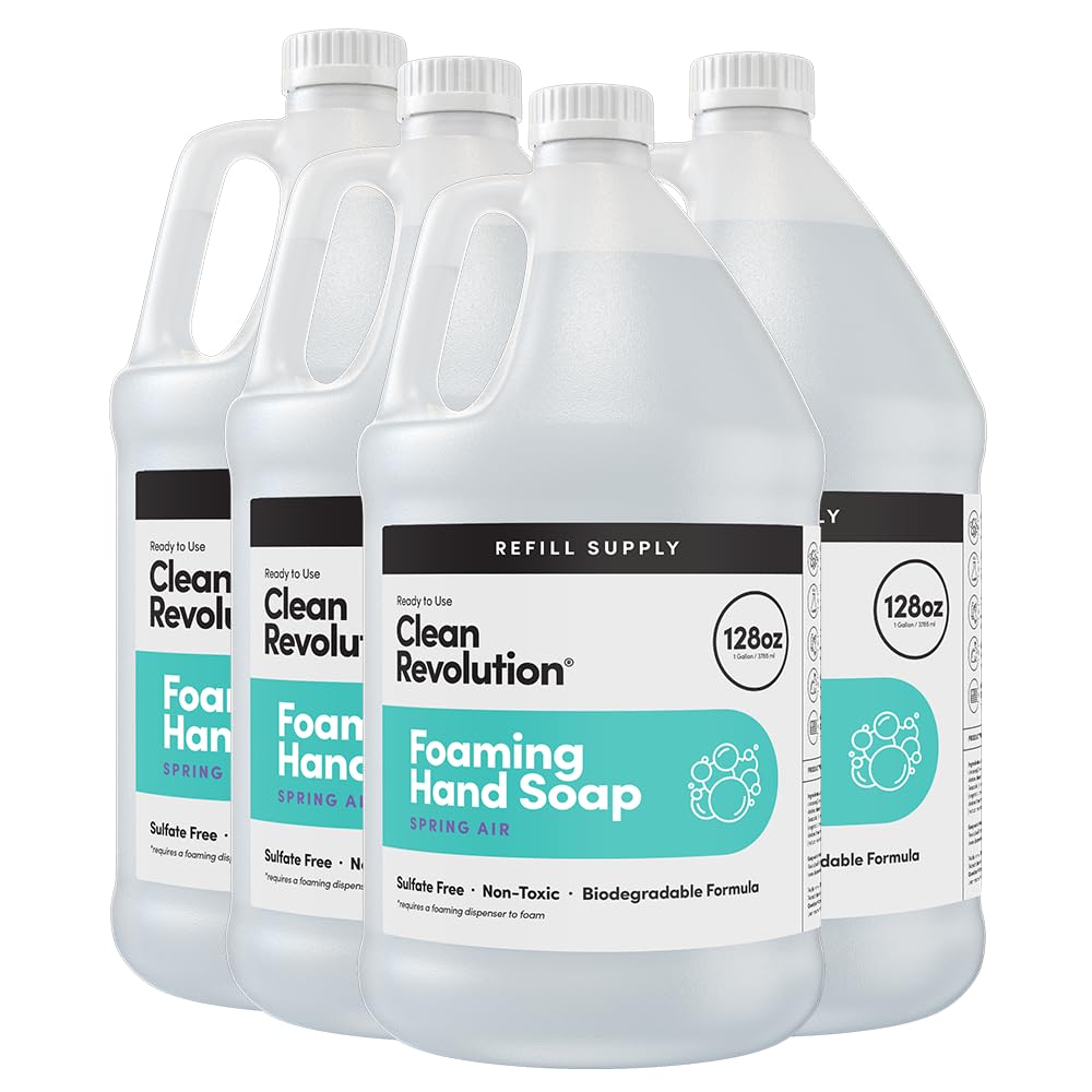 Clean Revolution foaming hand soap refill bottle with ready-to-use formula for refills
