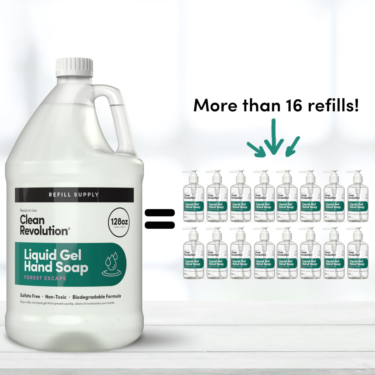 Forest Escape silky gel texture provides moisturizing hand wash and lather.